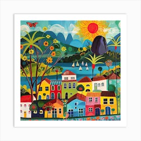 Kids Travel Illustration Rio 2 Art Print