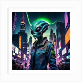 Alien In The City 4 Art Print