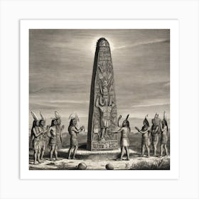 Aztec Obelisk Art Print