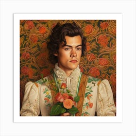 Harry Styles Kitsch Portait 3 Square Art Print