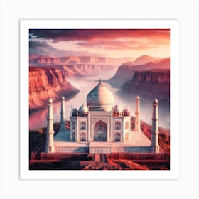 Taj Mahal At Sunset Art Print