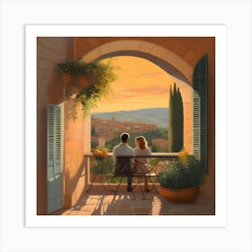 Serenade of the Sunset: Moments in Tuscany Art Print