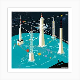 An Abstract Representation Of Britains Telecom Achievements Captured Overseas In Concept Art Its (1) Art Print