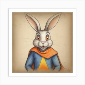 Rabbit Super Hero Art Print