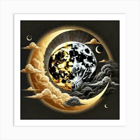 Moon And Stars 11 Art Print