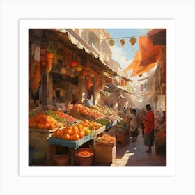 Fruit Market paintings art print 2 Art Print