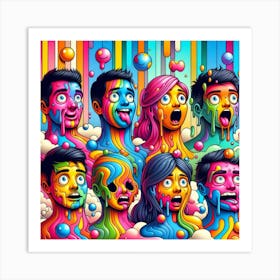 Colorful Faces Art Print