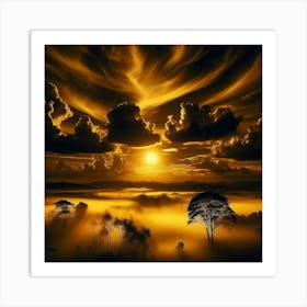 Sunset In The Clouds Art Print