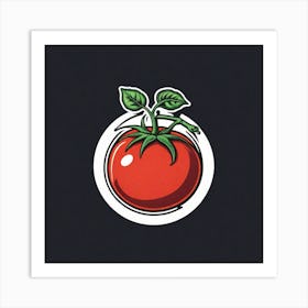 Tomato On A Black Background 2 Art Print