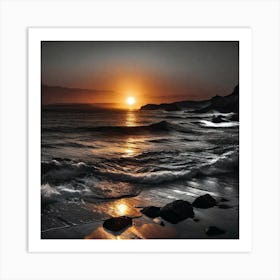 Sunset At The Beach 427 Art Print