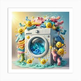 Emoji Laundry Day Artwork Art Print