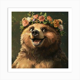 Bear With Flower Crown 9 Poster