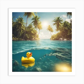 Rubber Duck In The Water Art Print