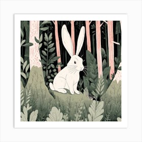 Bunny In Forest (47) Art Print