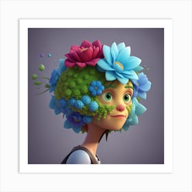 The blooming head. Art Print