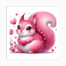 Valentine's day, Squirrel 1 Art Print