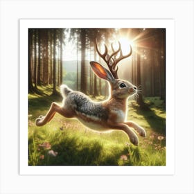 Hare In The Woods Art Print