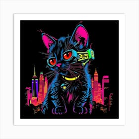 Cat In The City Art Print