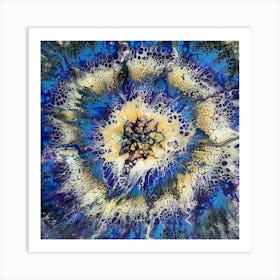 Blue Splash abstraction Art Print