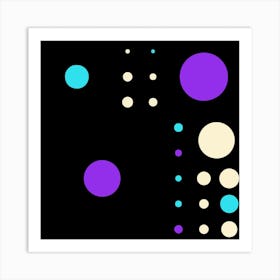 Yayay Dots Purple Square Art Print