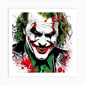 The Joker Portrait Ink Painting (16) Art Print