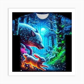 Neon fox Art Print