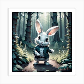 Bunny In Forest Mysterious (2) Art Print