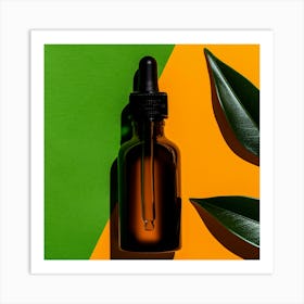 Cbd Cannabis Oil Bottle And Leaf Art Print