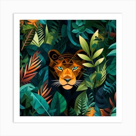 Lion In The Jungle 3 Art Print