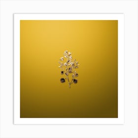 Gold Botanical Dalmatian Wall Campanula on Mango Yellow n.2255 Art Print
