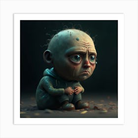 Sad Little Boy Art Print