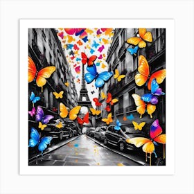 Butterflies In Paris 2 Art Print