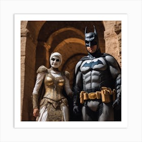 Batman with Mummy Art Print