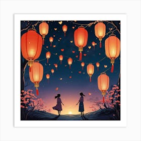 Default Wish Lanterns For Love Art 0 Art Print