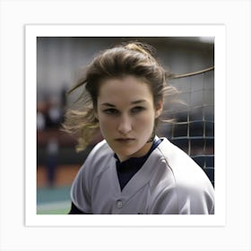 Girl In A Baseball Uniform Art Print