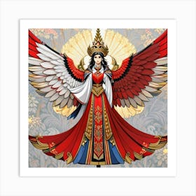 Reina De Las Gallinas Roja Y Blancas Art Print