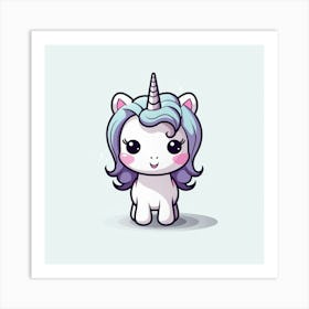 Cute Unicorn Painting, Kawaii Unicorn, Kawaii Art, Kawaii Art Art Print