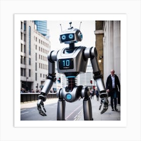 Robot On The Street 16 Art Print