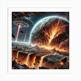 A Futuristic Sci Fi Scene Showcasing The Planetary Art Print