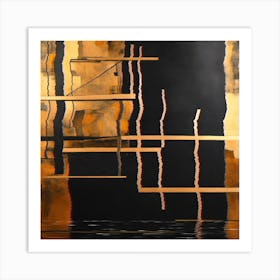 'Gold And Black' Black And Gold Wall Art Art Print