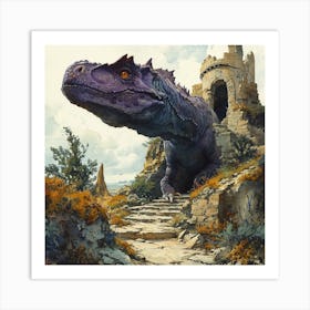 Dragon In The Castle Art Print