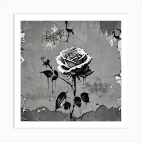 Graffiti Rose 3 Art Print