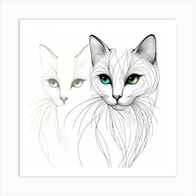 Two Cats With Blue Eyes Art Print