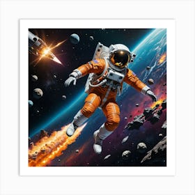 Beyond Boundaries: The Astronaut's Spacewalk Art Print