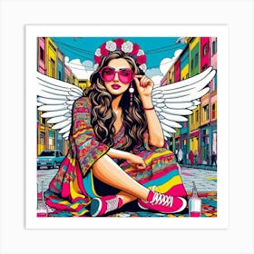 Happy girl in esfahan Art Print