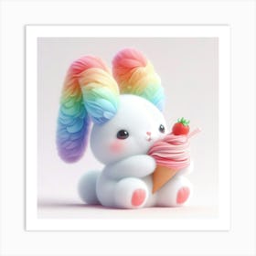 Rainbow Bunny 1 Art Print