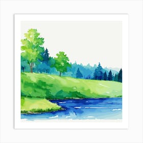 Watercolor Landscape Art Print