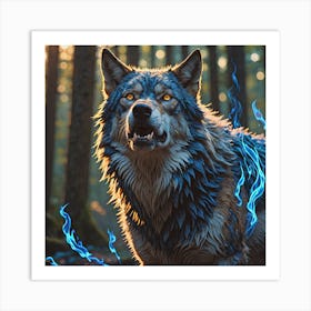 Wolf In The Woods Art Print