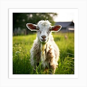 Grass Green Goat Farm Mammal Milk Farming Animal Meadow Head Canino No People Pasture S (6) Art Print