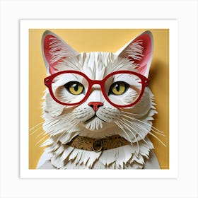 Cat With Glasses 2 Art Print